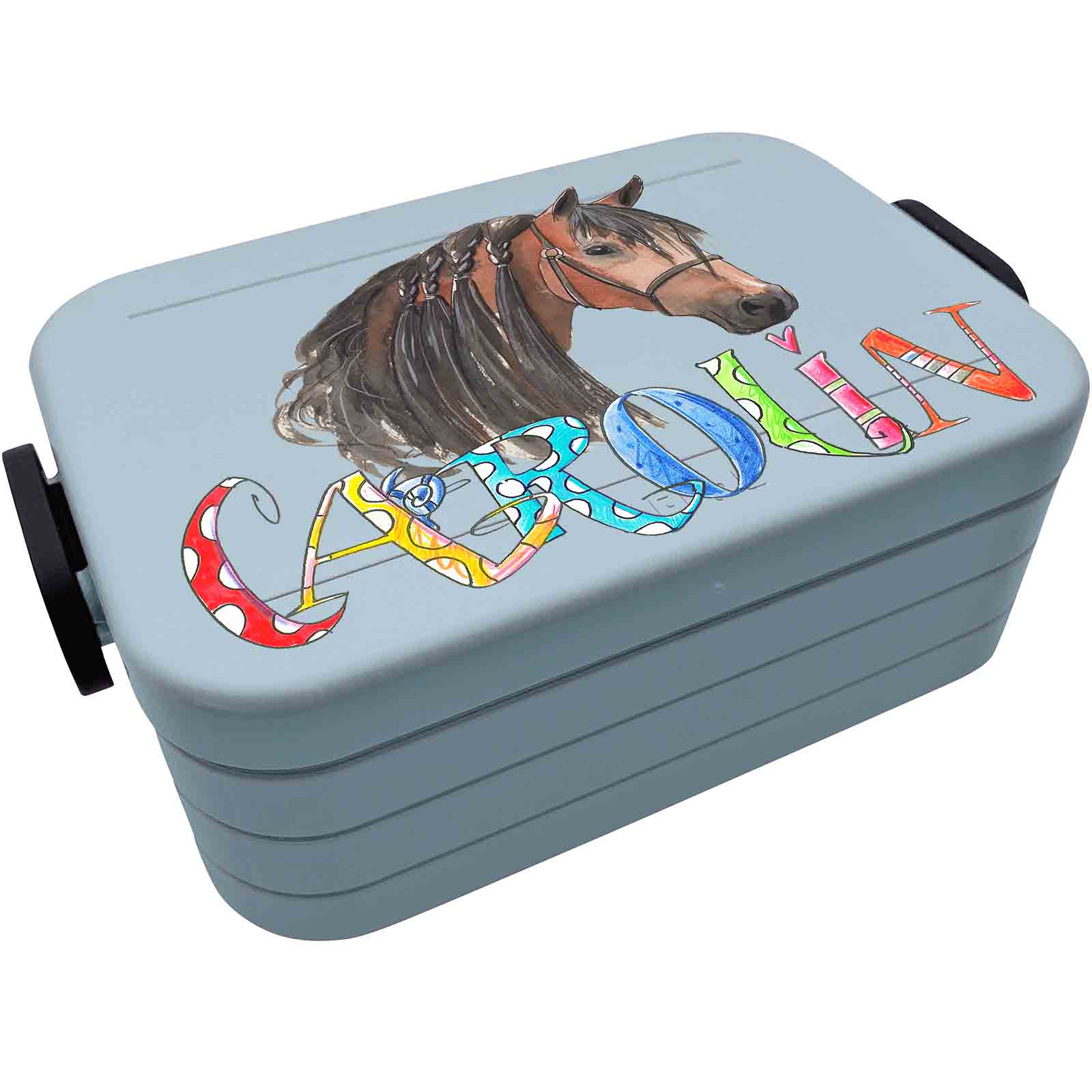 Lunchbox Pferdekopf dunkelbraun