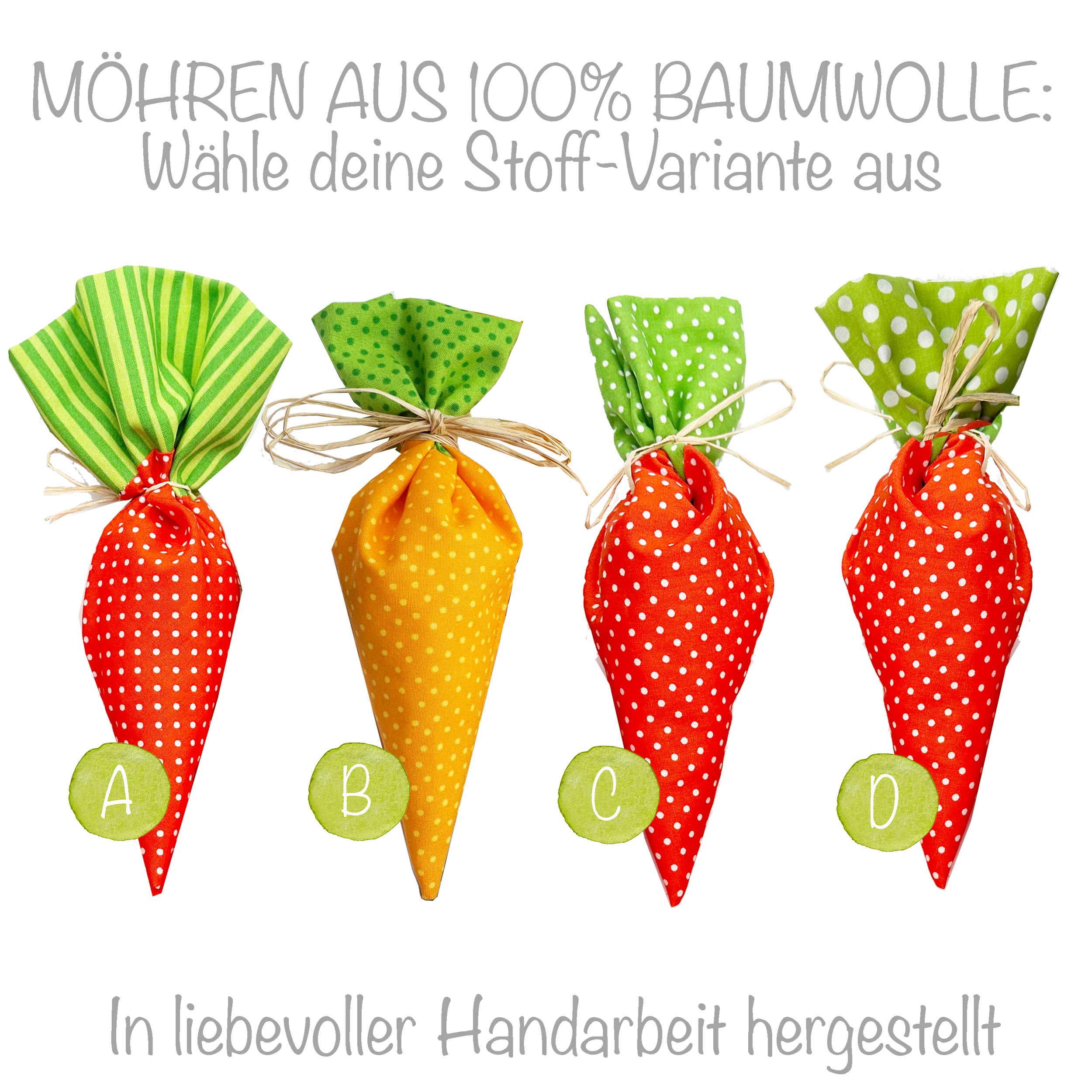 Osterdeko - Möhrensäcken aus Stoff