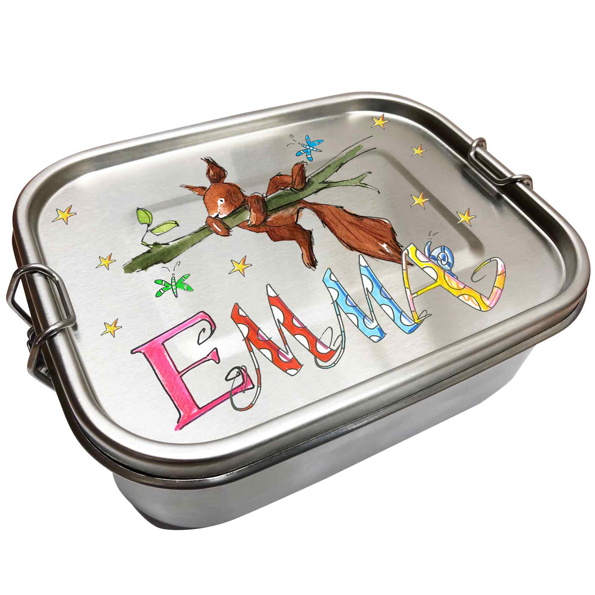 Edelstahl Brotdose - Eichhörnchen