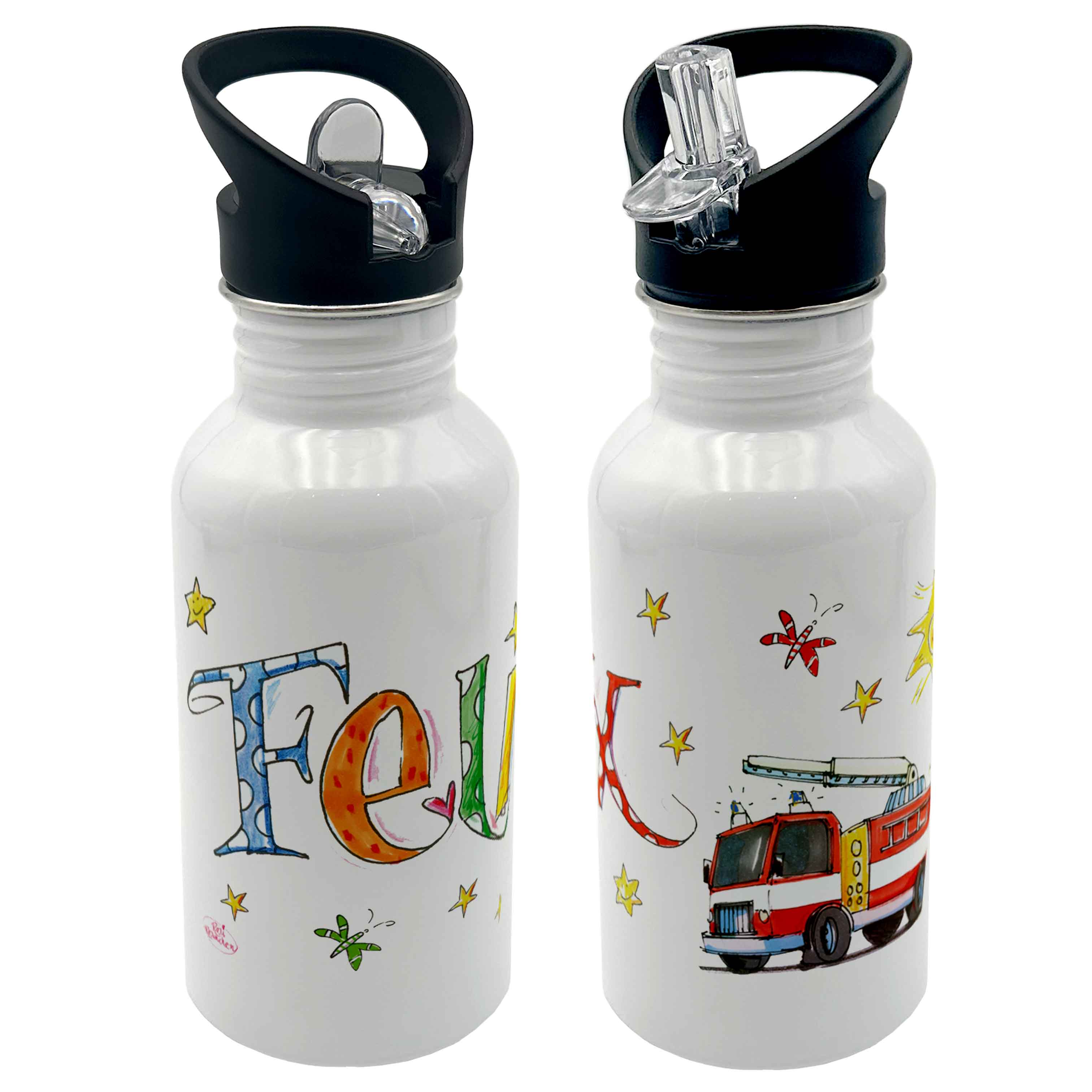 Edelstahl Trinkflasche - Feuerwehrauto