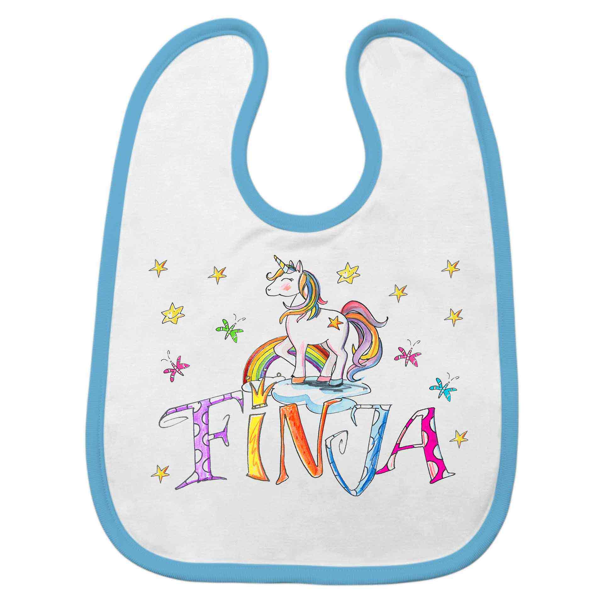 Babylätzchen Einhorn mit Regenbogen