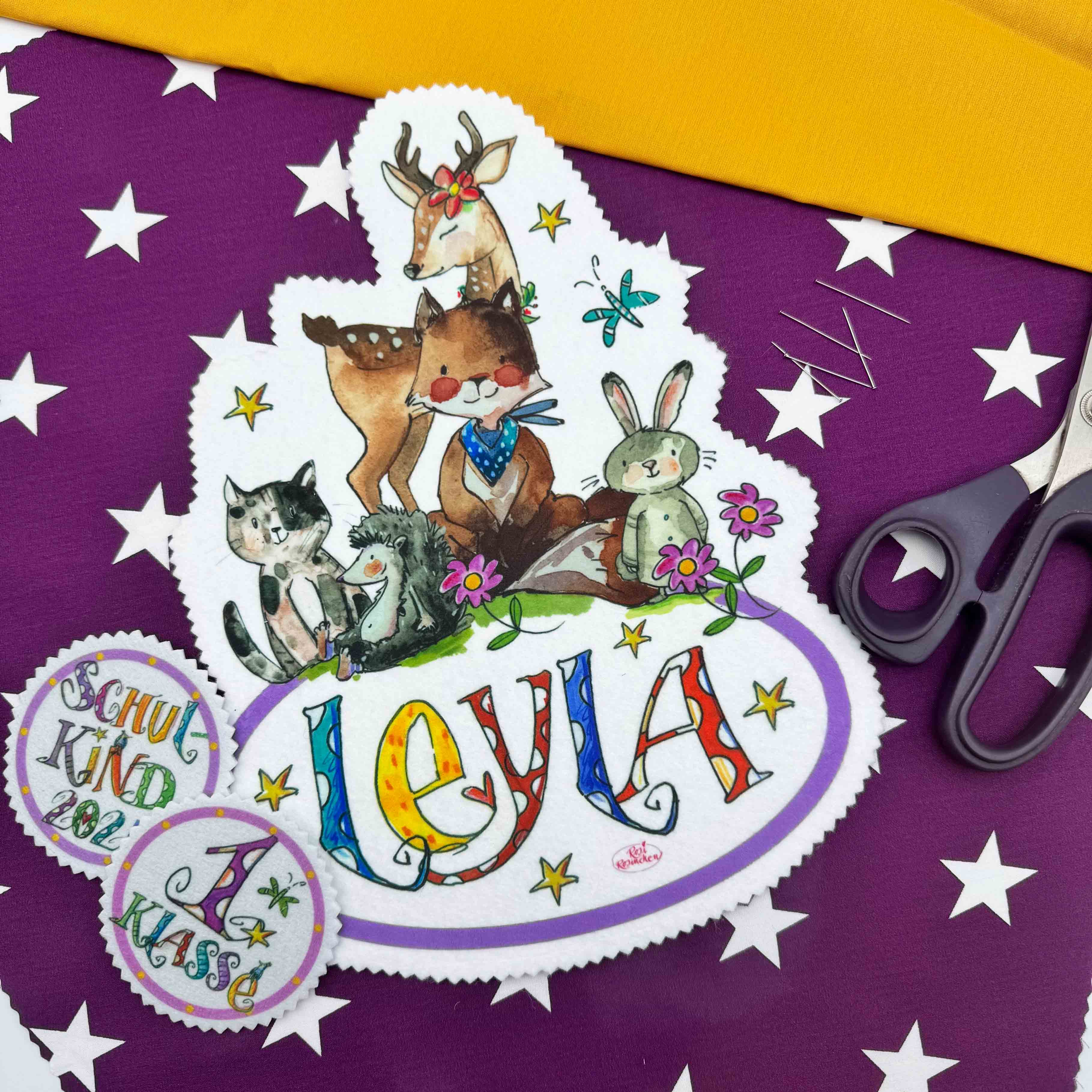 Aufnäher Set Waldtiere 2, Schultüte