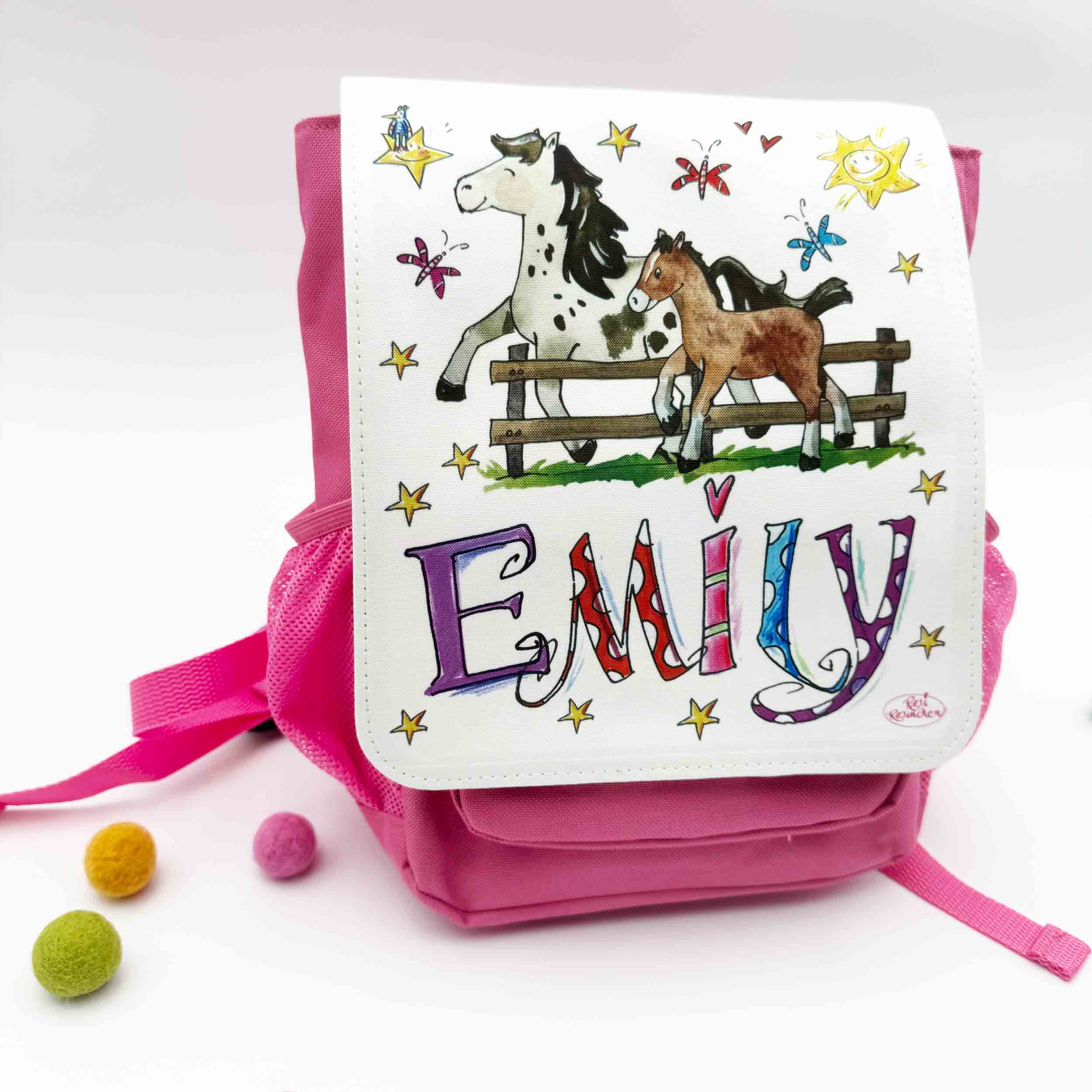 Kindergarten Rucksack Pferde