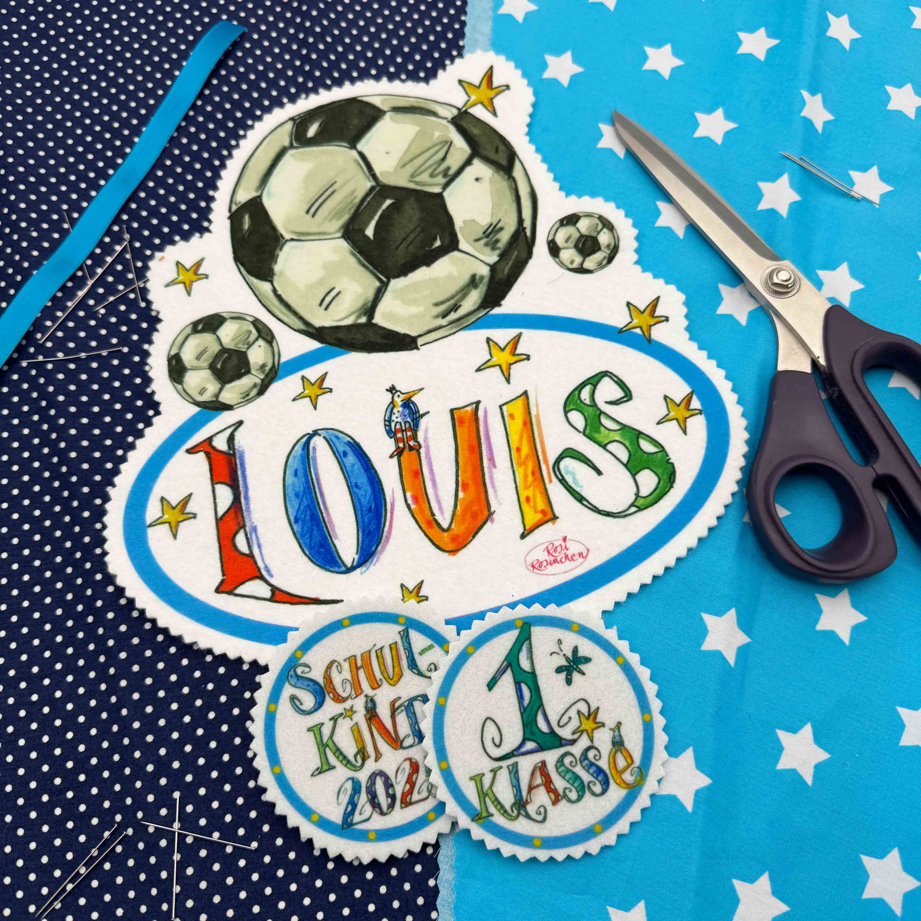 Aufnäher Set Fußball, Schultüte