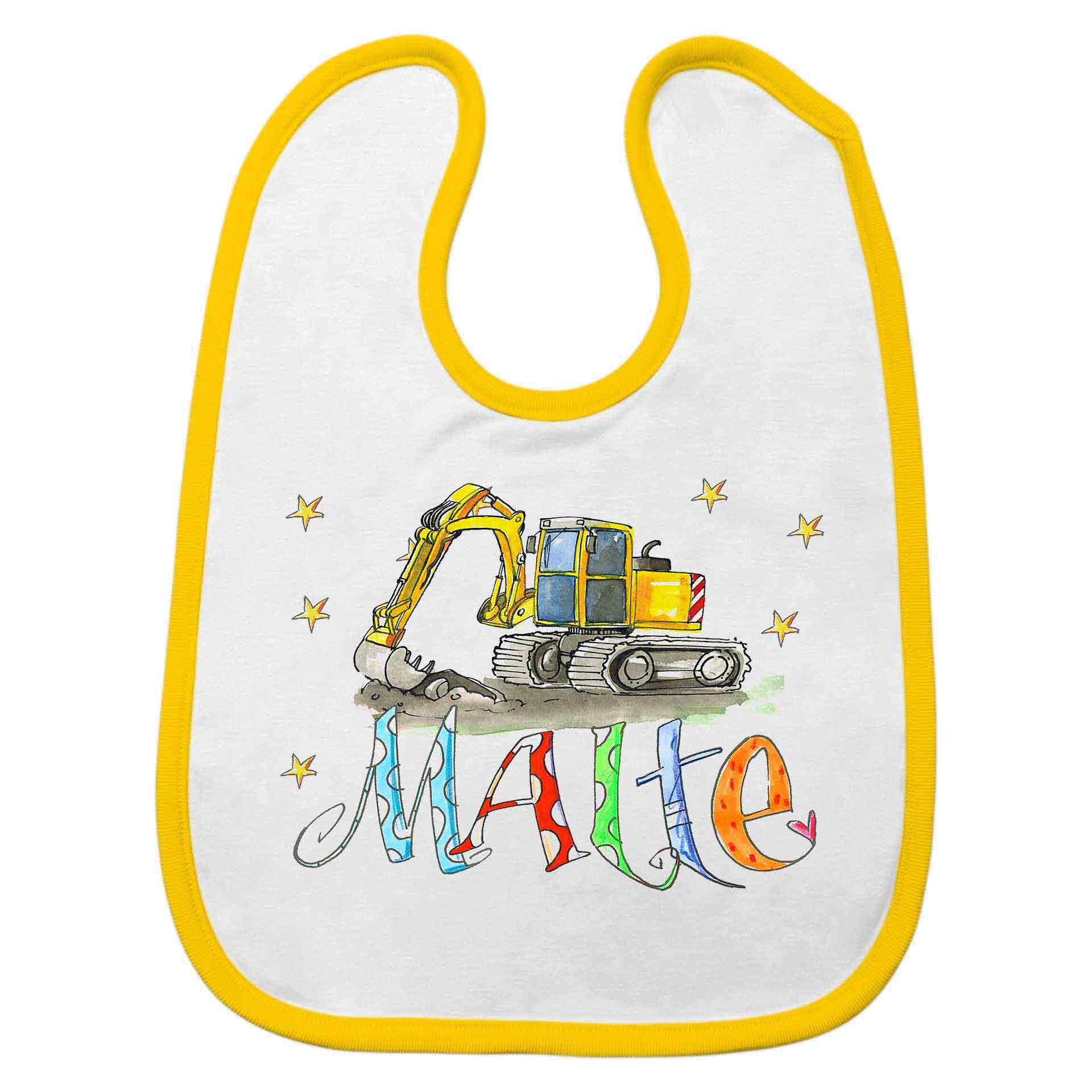 Babylätzchen Baustellenfahrzeuge