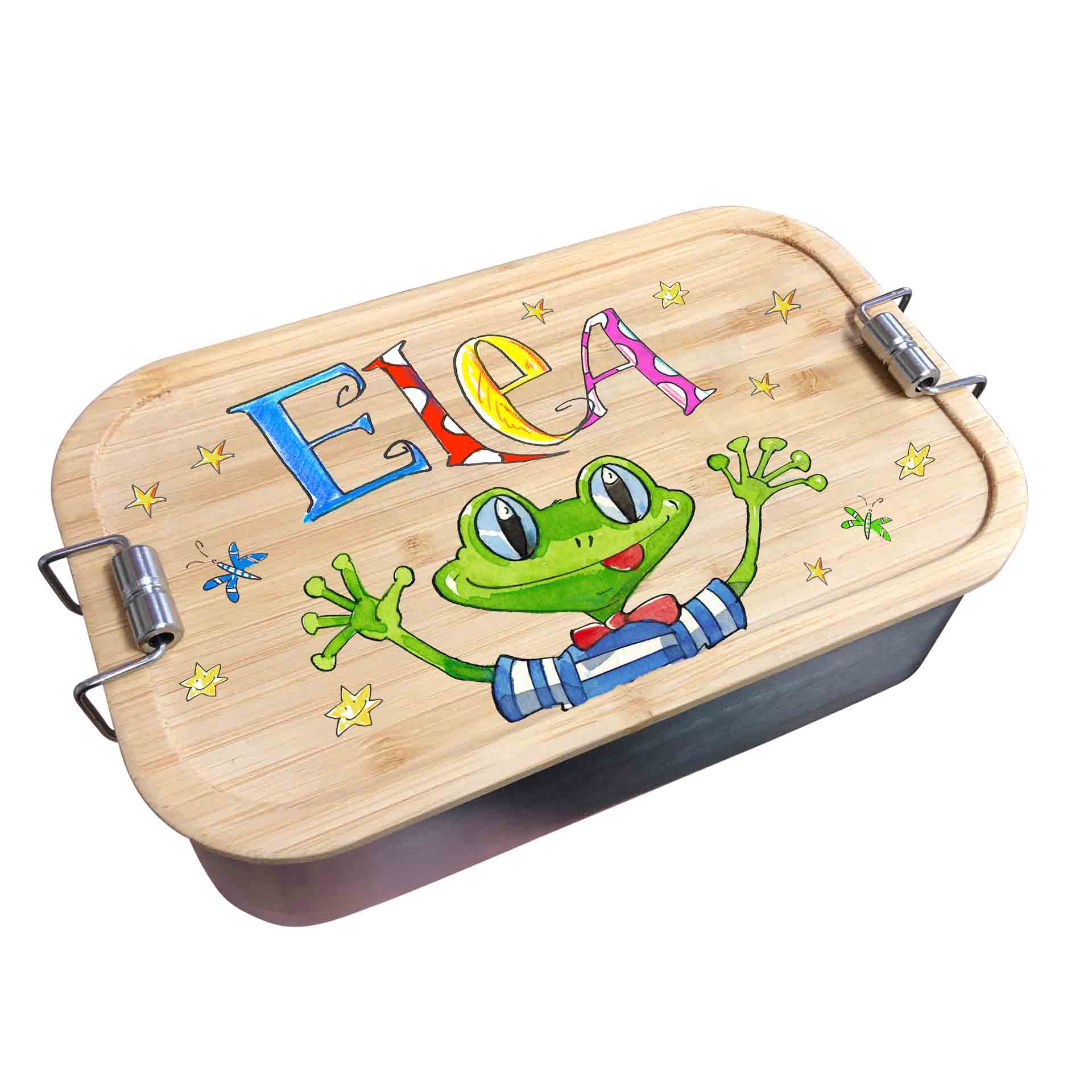 Bambus Brotdose - Frosch, RosiRosinchen